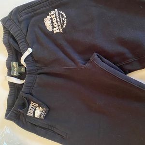 Black roots sweatpants gathered ankle black small